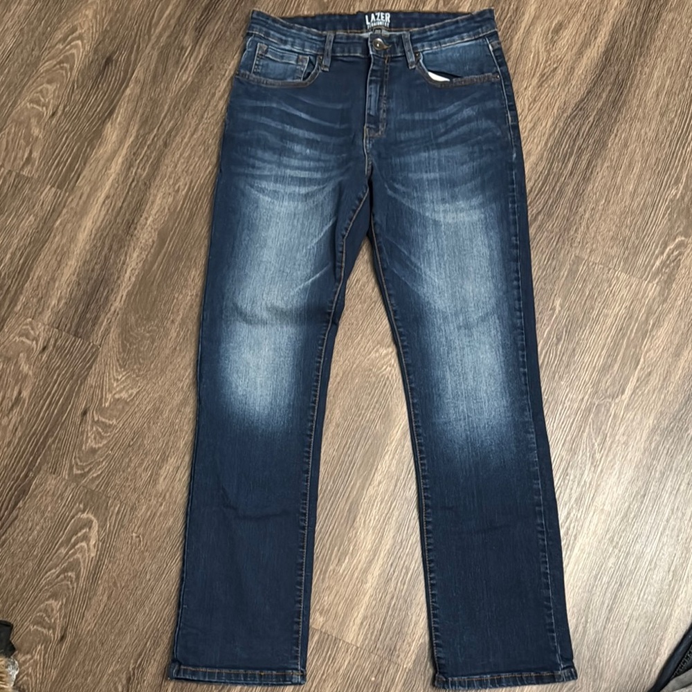Men's Dark Blue Jeans 33x32 Straight Fit